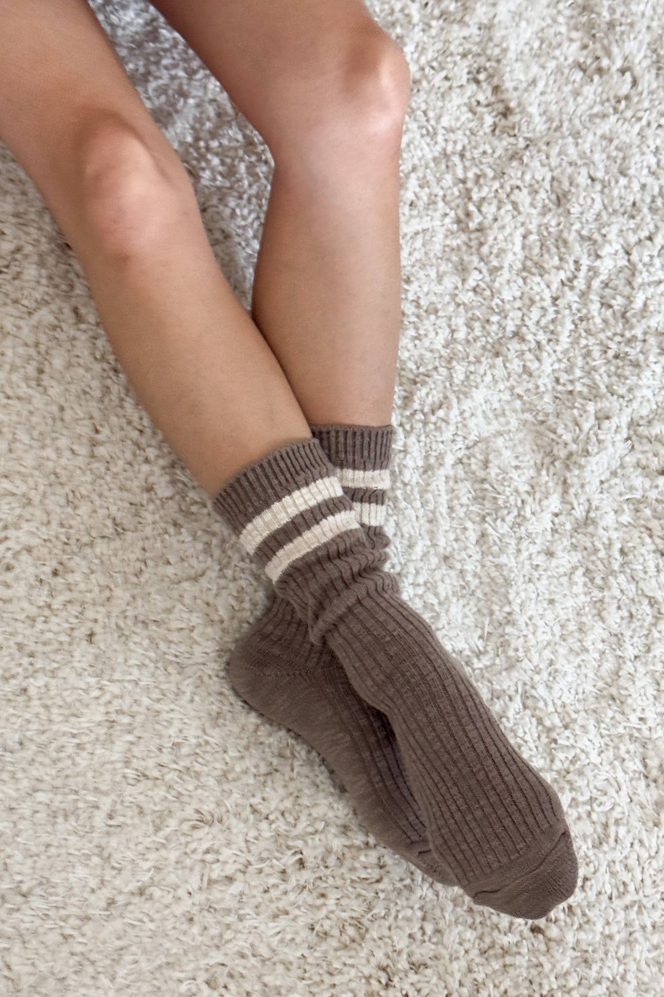 Cottage Varsity Socks: Flax Varsity