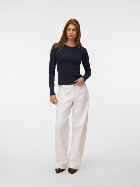 CHLOE RIBBED LONGSLEEVE IN SKY CAPTAIN