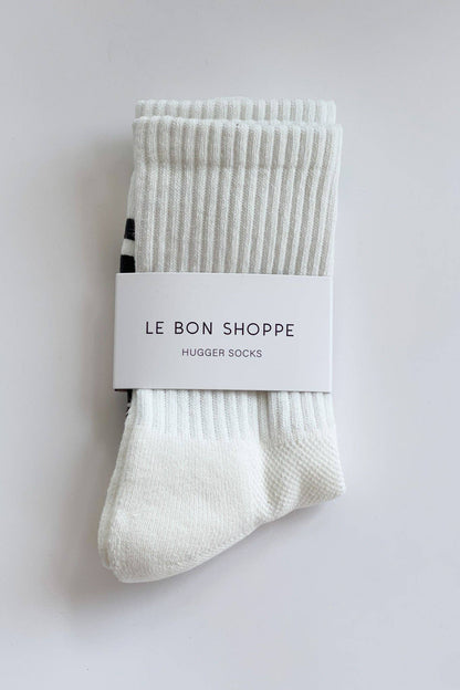 Hugger Socks  (wholesale): WHITE/ BLACK