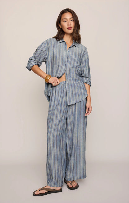 THE PERFECT STRIPED LINEN BUTTON UP