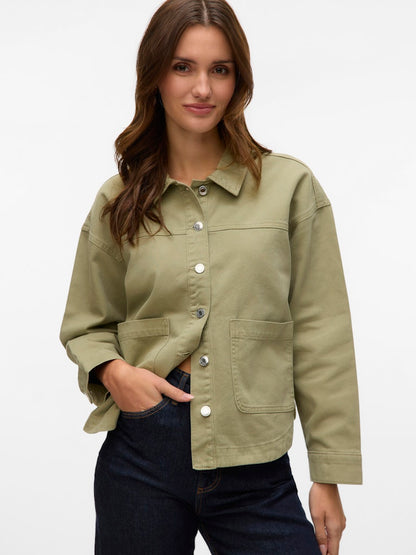 JAMIE - Denim Shacket - Laurel Wreath