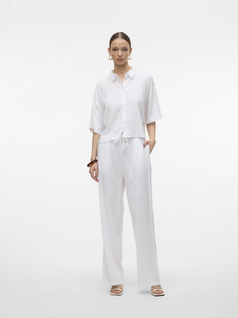 LINN - Linen pants in White