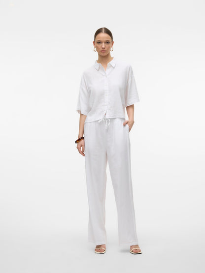 LINN - Linen pants in White