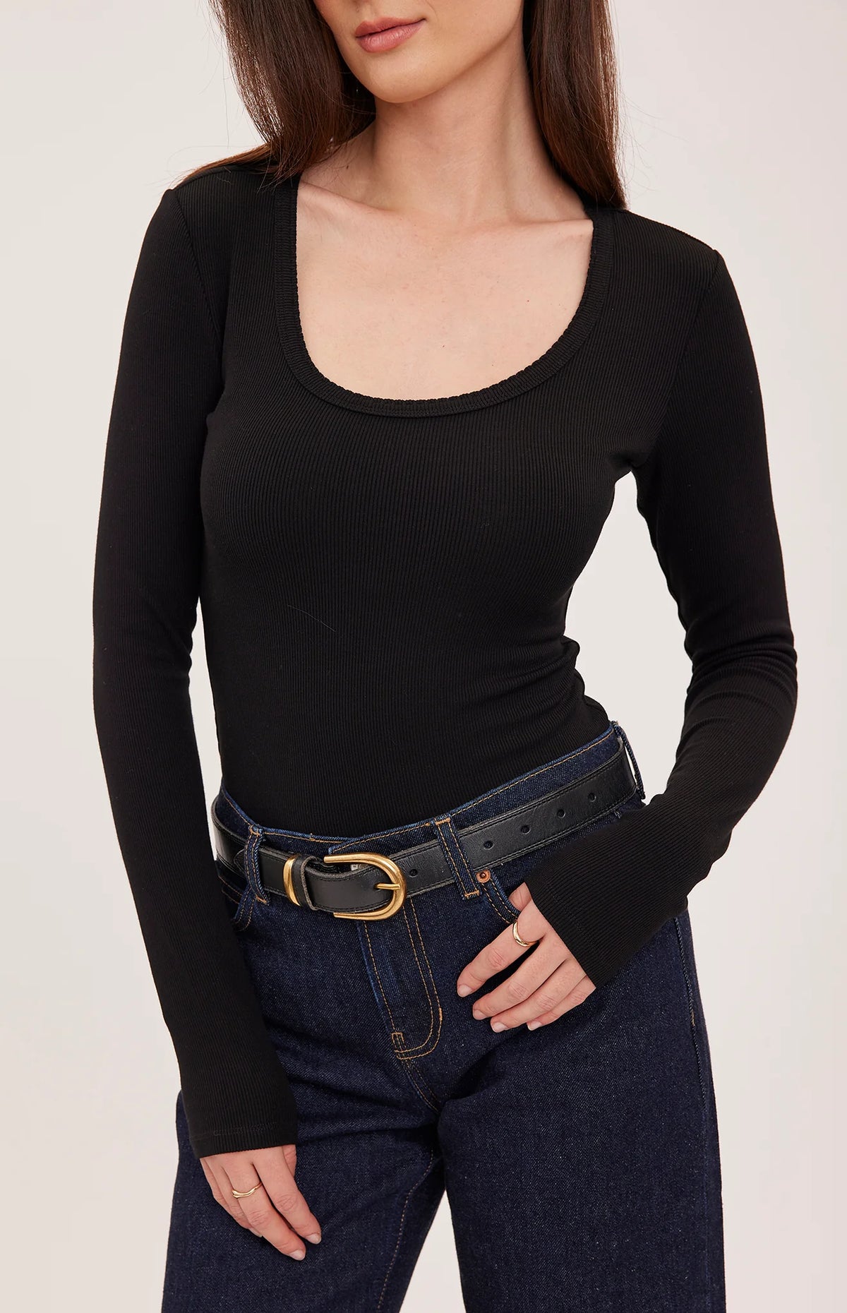 LEXY LONG SLEEVE TOP IN BLACK