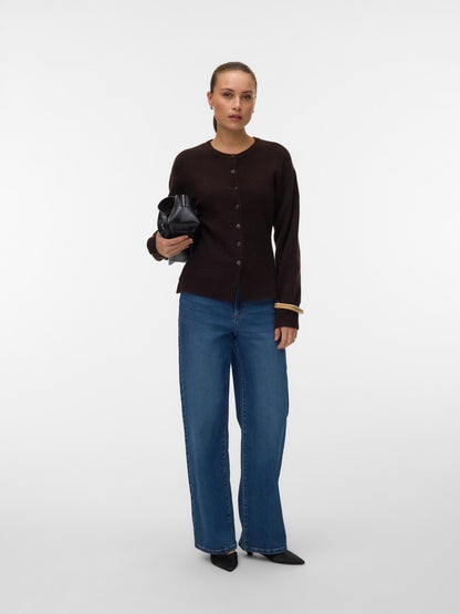 ELENA WAIST CARDIGAN IN CHOCOLATE TORTE