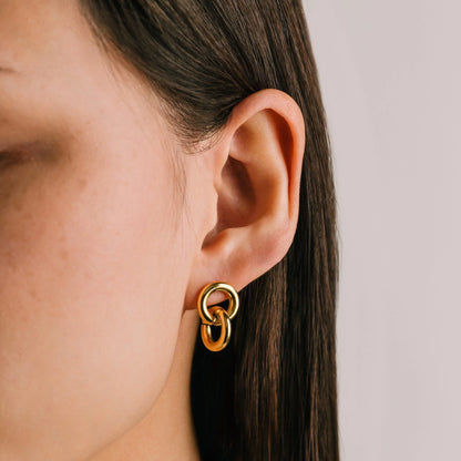 LINX DROP EARRINGS - GOLD