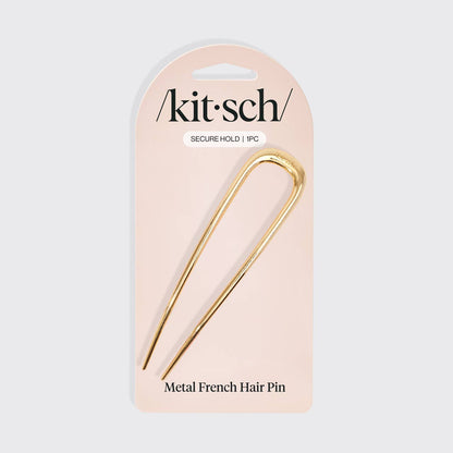 Metal French Hair Pin - Gold
