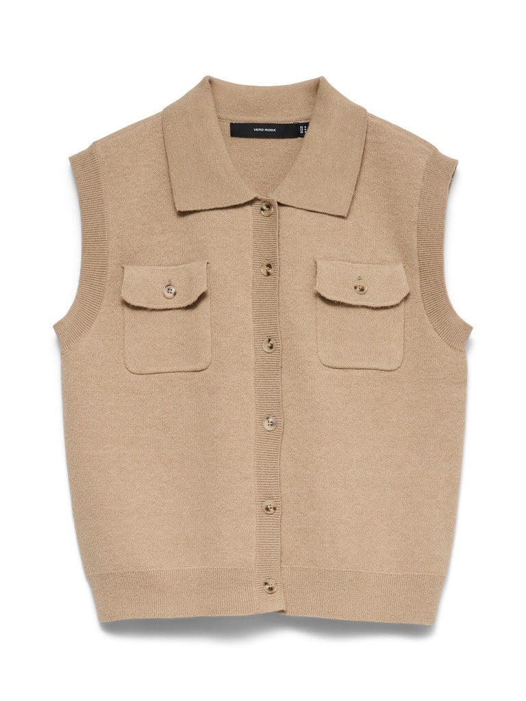 BRISA POLO VEST IN BEIGE