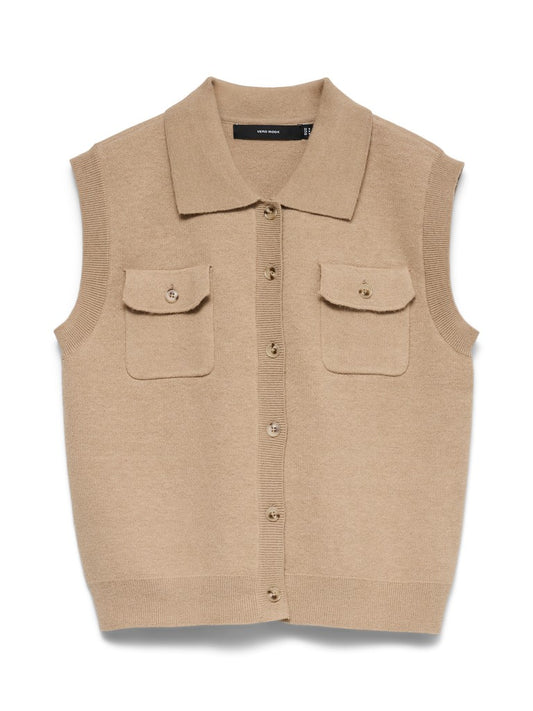 BRISA POLO VEST IN BEIGE