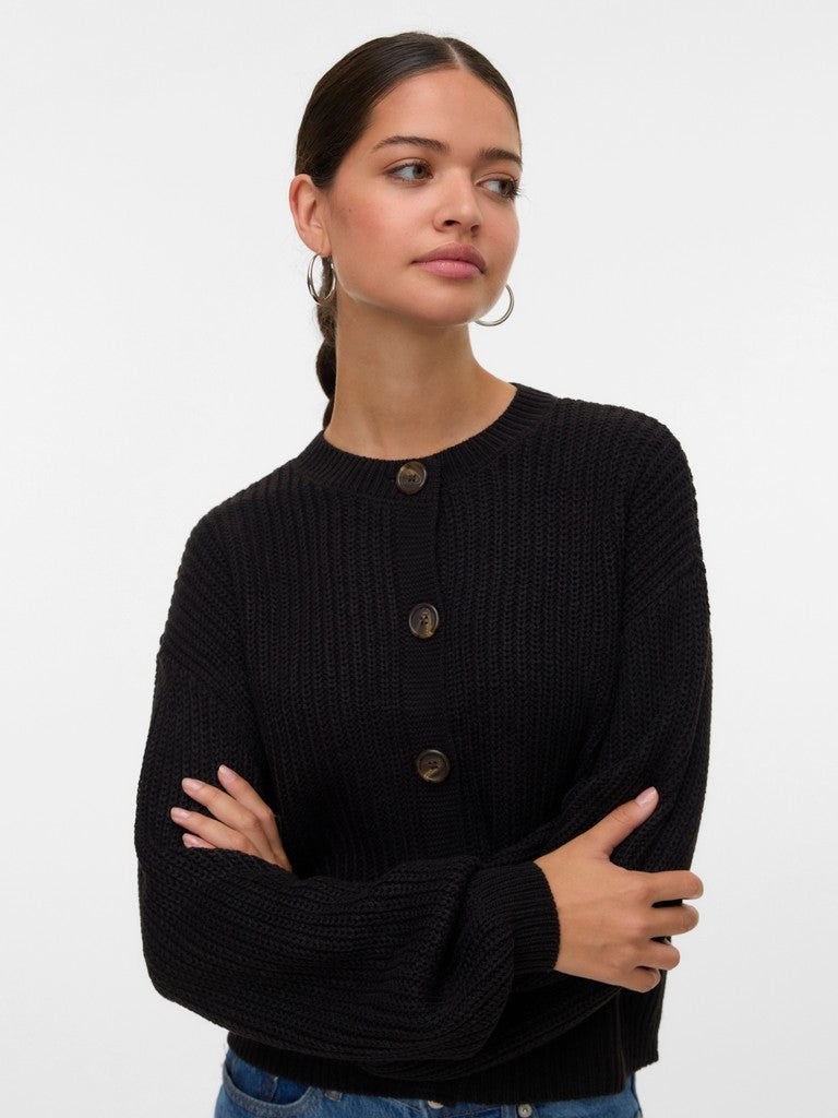 LEA O-NECK CARDIGAN IN BLACK