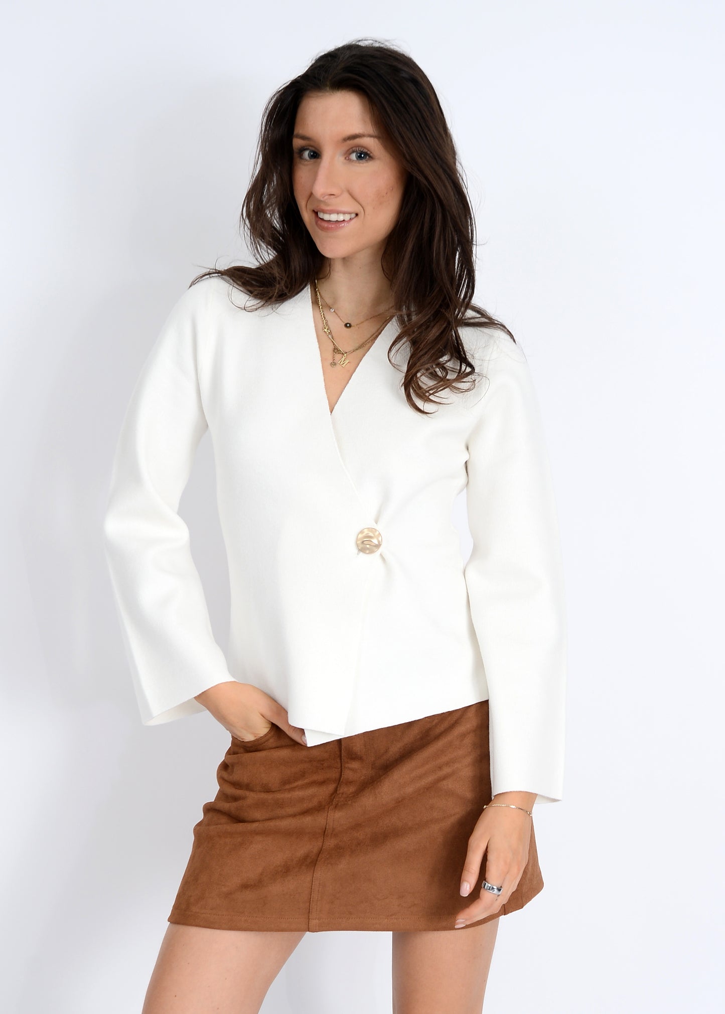 GUERLINE - Long Sleeve V-Neck Cardi
