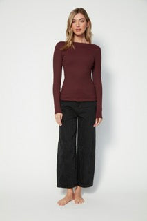 BRIVA - Ribbed Boatneck Front & Low Back