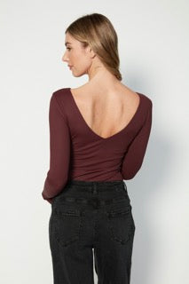 BRIVA - Ribbed Boatneck Front & Low Back