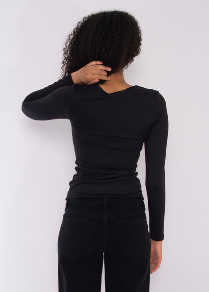 MARIANA LS Scoop Neck Top - Black