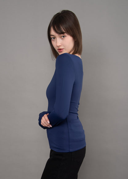 MARIANA LS Scoop Neck - Navy