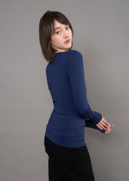 MARIANA LS Scoop Neck - Navy