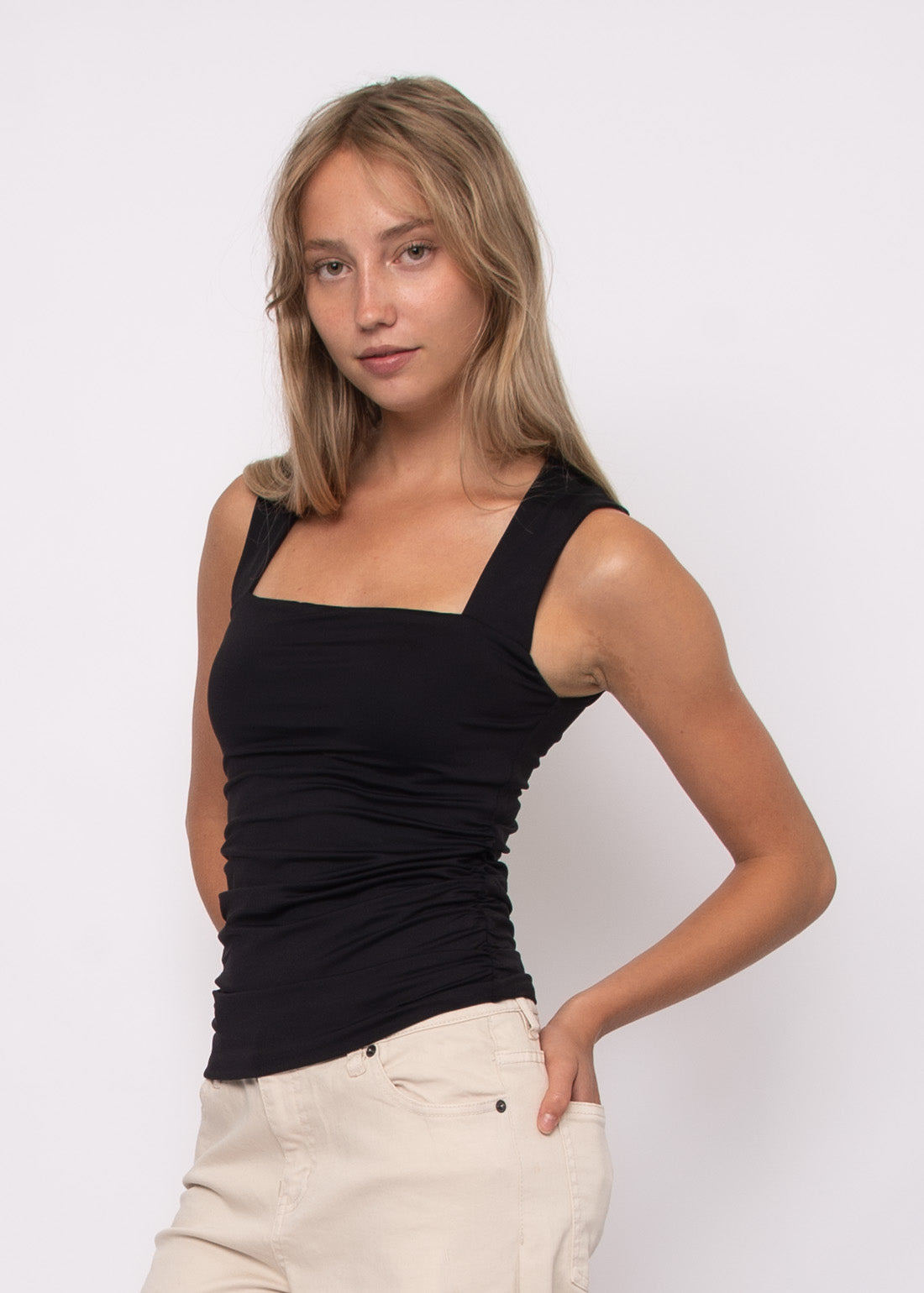 DA VINCI SIGNATURE SECOND SKIN TOP IN BLACK