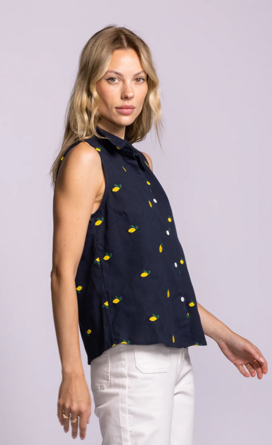 BECKY BUTTON UP TOP