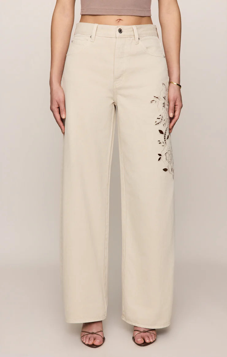 THE SHOW OFF DENIM HIGH-RISE BOWED