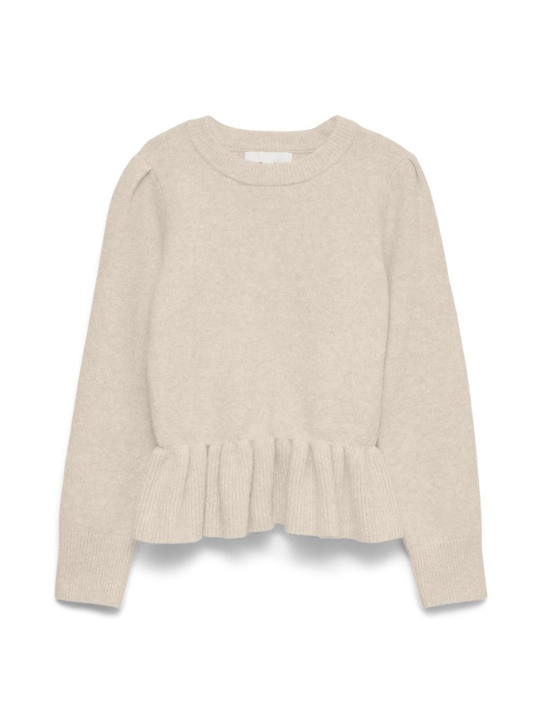 MODENA PEPLUM  PULLOVER IN BIRTCH