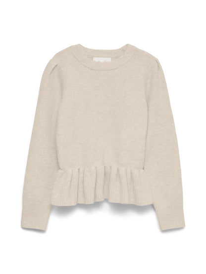 MODENA PEPLUM  PULLOVER IN BIRTCH