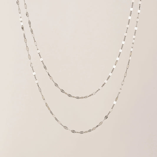 RAY LAYERED NECKLACE - SILVER