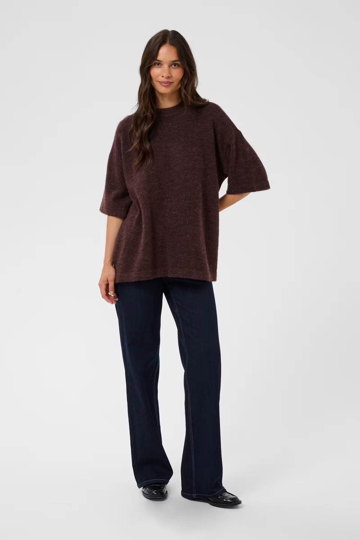 NEIL KNIT PULLOVER IN FUDGE MELANGE