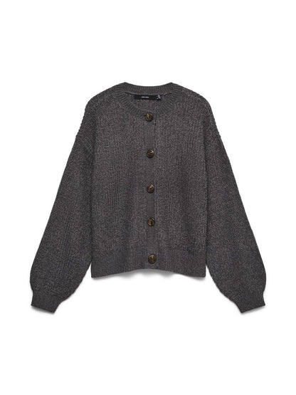 LEA O-NECK CARDIGAN IN ASPHALT