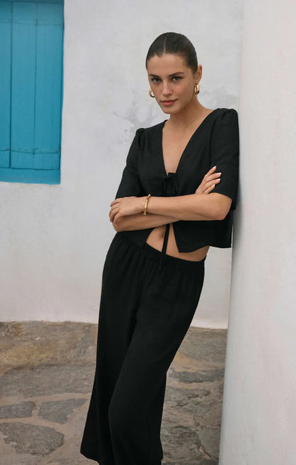 LA BELLE - Linen Tie Top