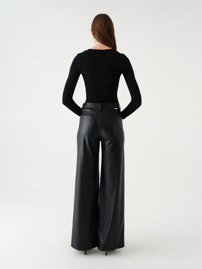 FAR OUT HIGH RISE WIDE LEG IN BLACK