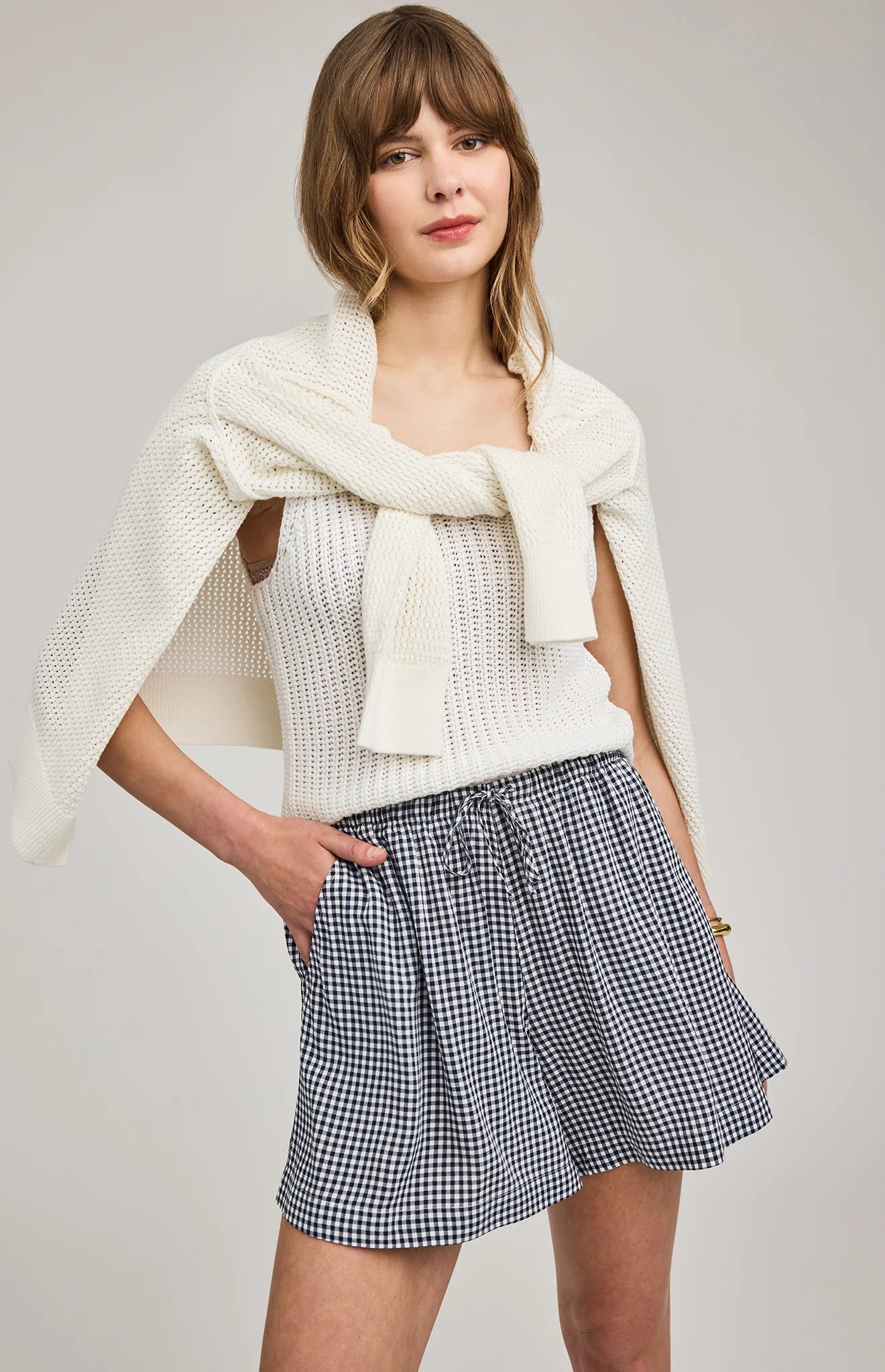 QUINN SHORT IN NAVY GINGHAM