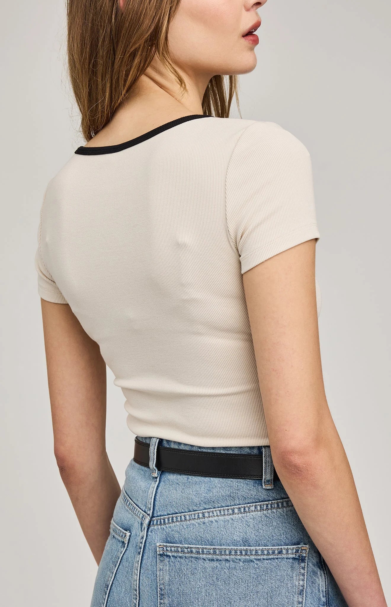 SHAYLEEN T-Shirt Alabastor Ringer
