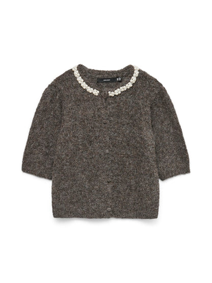 OCEAN 2/4 O-NECK JEWELLERY CARDIGAN
