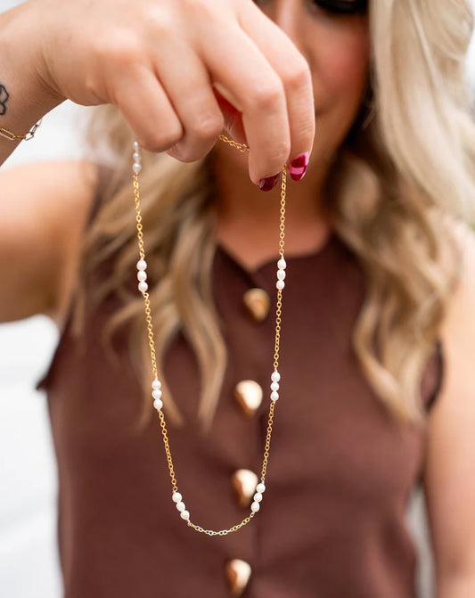 Copper Rose - Pearl Cluster Necklace