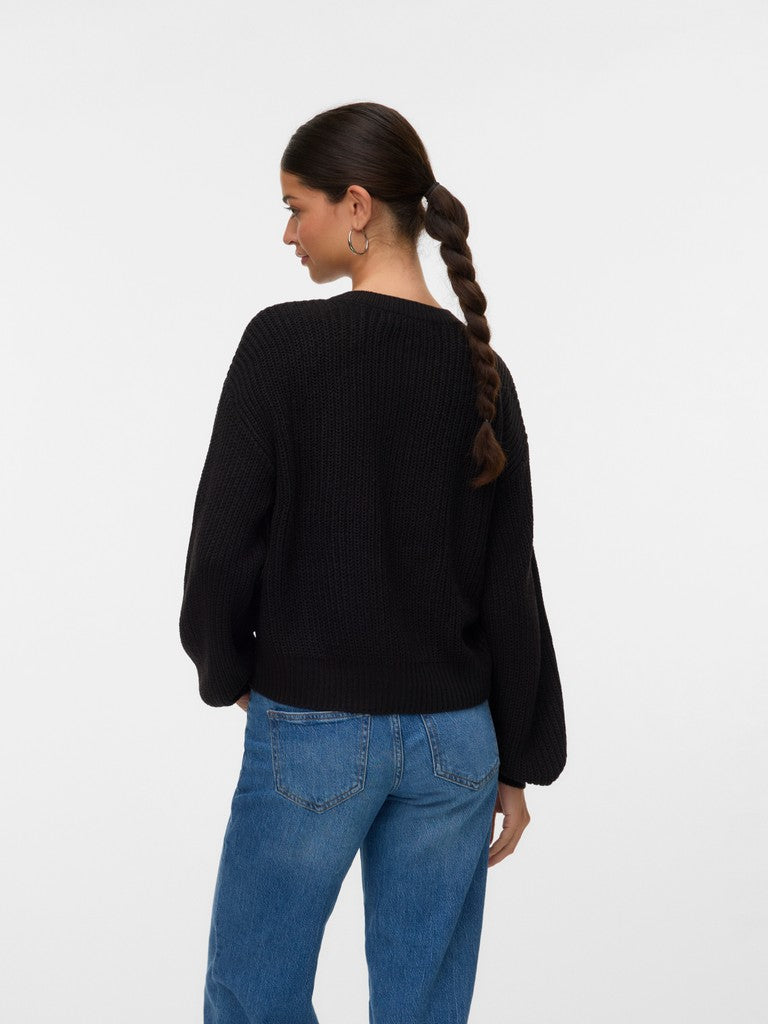 LEA O-NECK CARDIGAN IN BLACK
