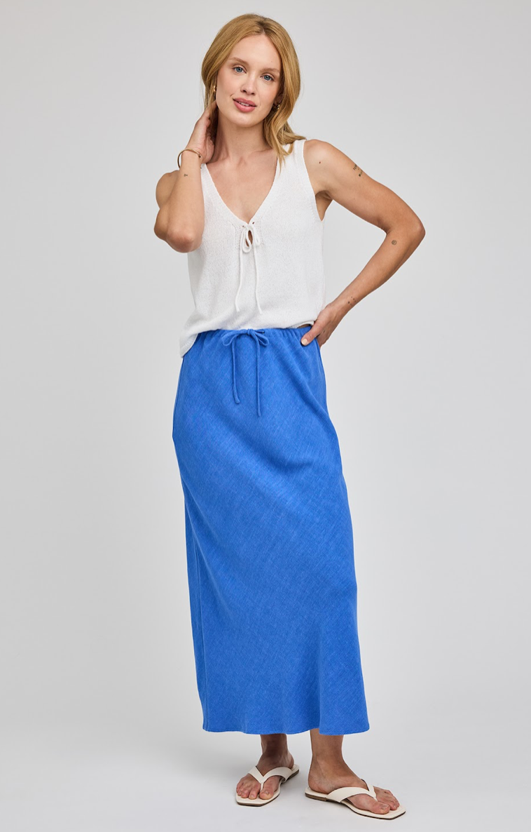 CASSIA LINEN SKIRT IN RIVIERA
