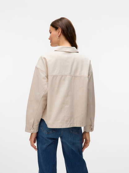 JAMIE - Denim Shacket - Birch