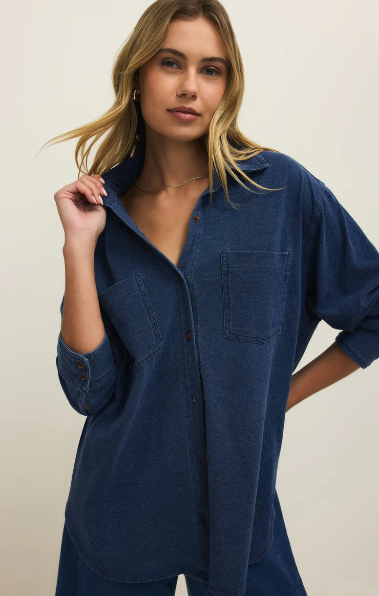 REESE - Jersey denim Button Up
