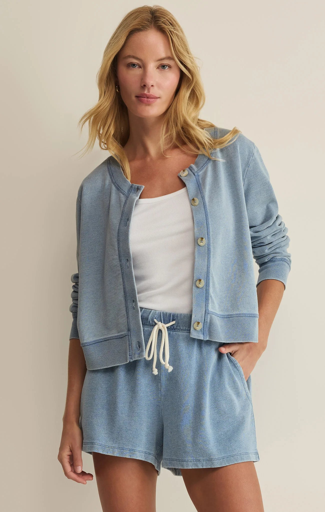 DAILY KNIT DENIM CARDIGAN