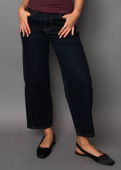BARNI - Stretch Denim Barrel Pants