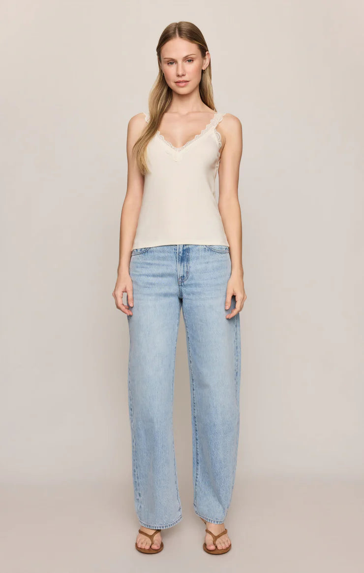 EVE LACE TRIM TANK IN SANDSTONE