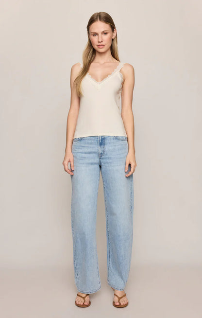 EVE LACE TRIM TANK IN SANDSTONE