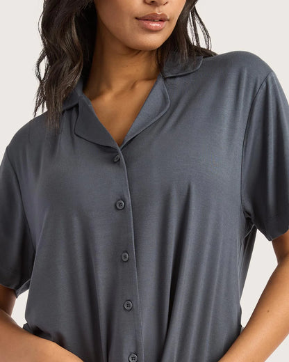 GOODNIGHT SHORT SLEEVE SLEEP SHIRT IN STORM