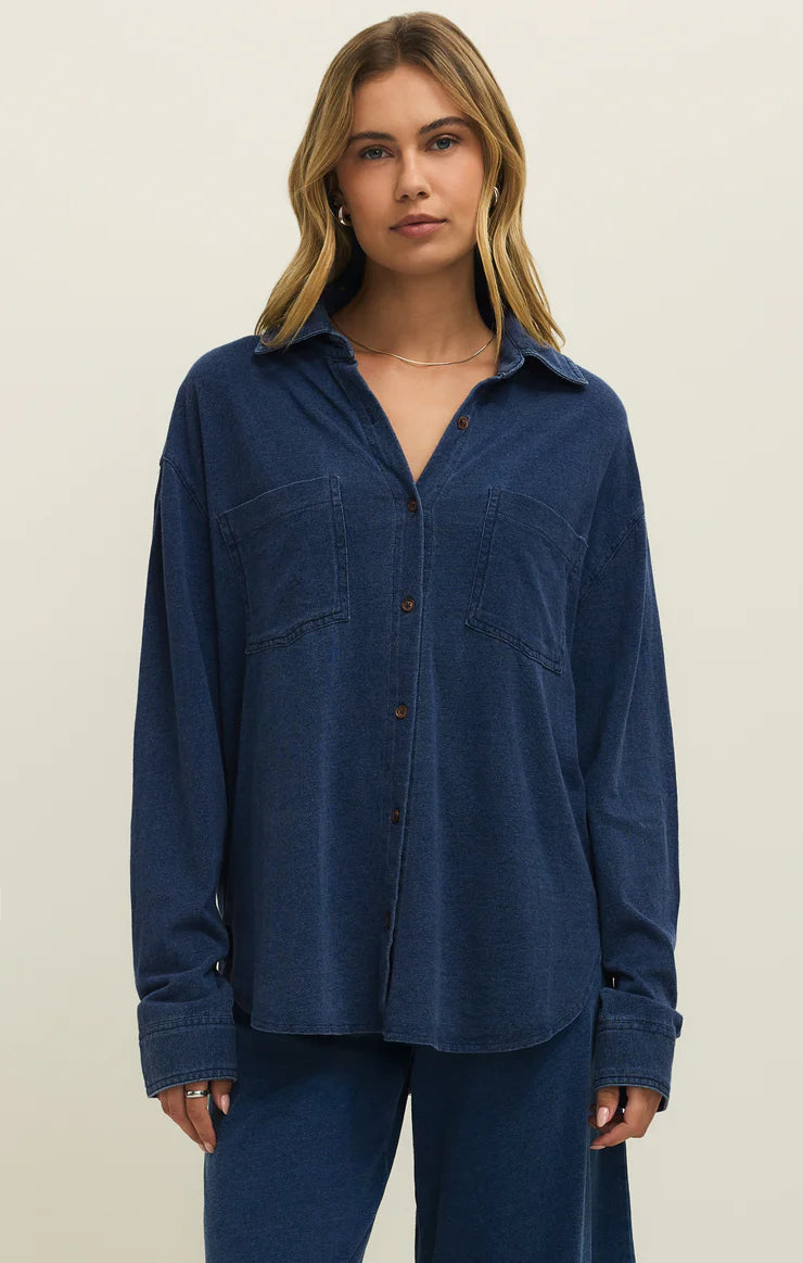 REESE - Jersey denim Button Up