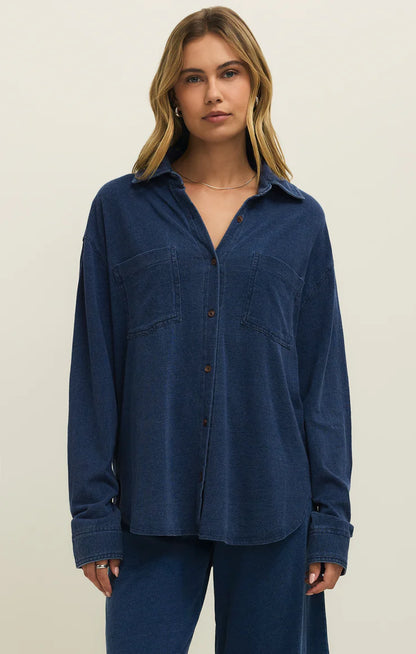 REESE - Jersey denim Button Up