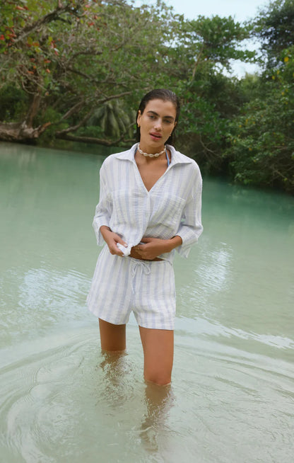 DAYLIGHT STRIPED AIRY GAUZE SHORT