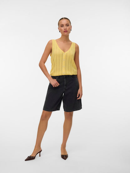 LUX LIGHT 2 WAY V-NECK TOP IN GOLDEN HAZE