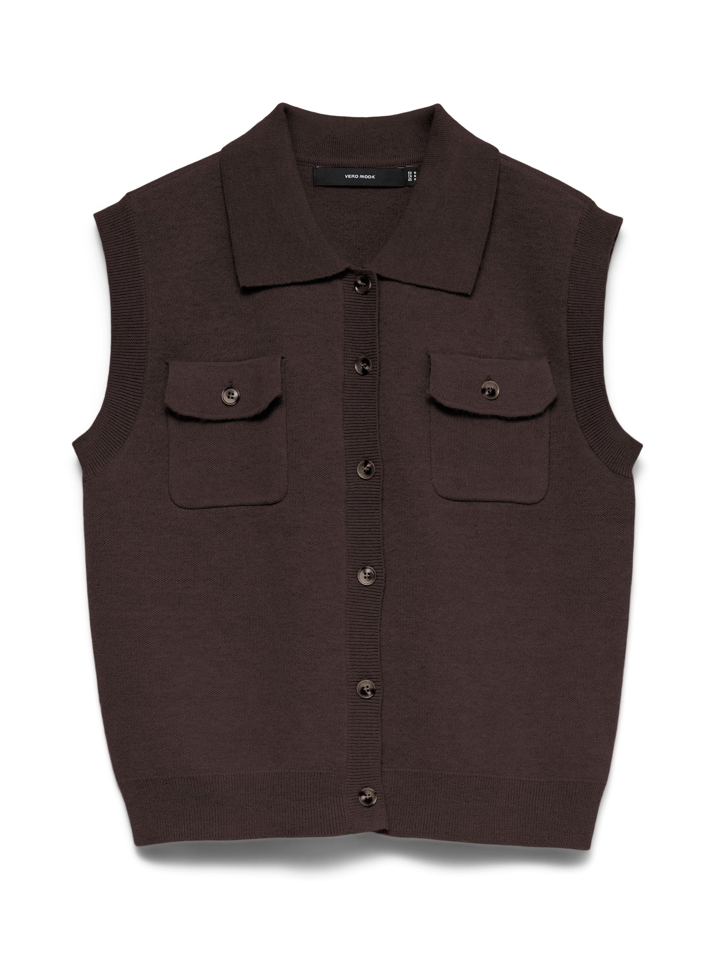 BRISA POLO VEST IN CHOCOLATE
