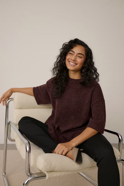 NEIL KNIT PULLOVER IN FUDGE MELANGE