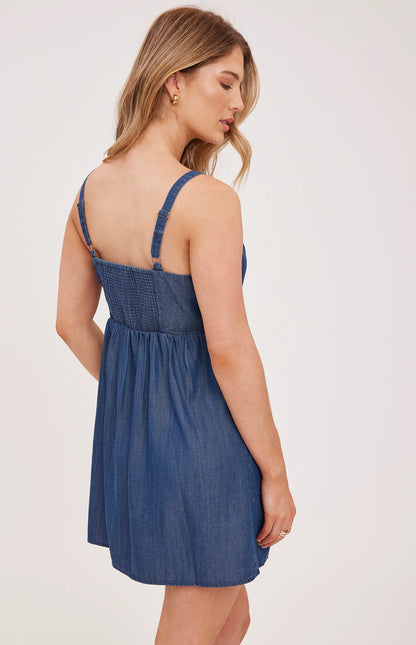 LUCIANA DRESS IN DARK BLUE